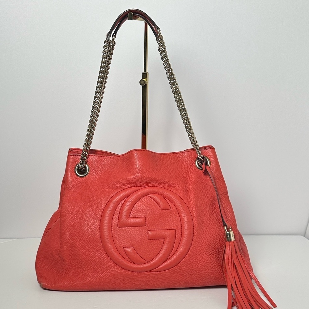 💯Authentic Gucci Soho Hobo Leather Chain Shoulder Bag🍀 - Picture 2 of 13